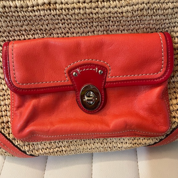 Coach Straw/Wicker Tote Bag/Purse - Picture 2 of 5